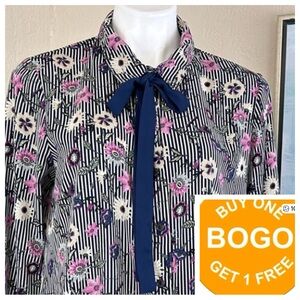 Jessy B Button Down Blouse Long sleeves
Stripes and flowers size Large